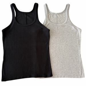 Lululemon Hold Tight Racerback Tank Bundle Black & Grey Size 2